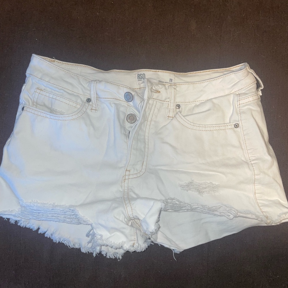 White jean shorts
